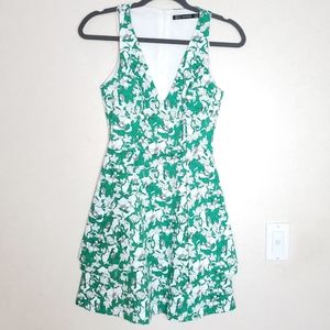 Zara Trafaluc Floral V Neck Origami Dress XS